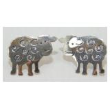 Vintage Sterling Silver Pierced Earrings - 3.83