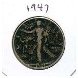 1947 Walking Liberty Silver Half Dollar
