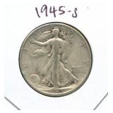 1945-S Walking Liberty Silver Half Dollar