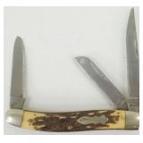 Schrade Old Timer 3-Blade Knife - Has Stag Handle