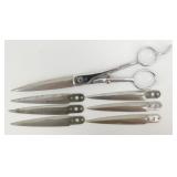 Pair of Barber Scissors with 3 Pairs of Spare