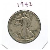 1942 Walking Liberty Silver Half Dollar