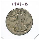 1941-D Walking Liberty Silver Half Dollar