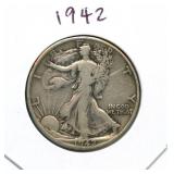 1942 Walking Liberty Silver Half Dollar