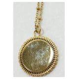 Fossil Necklace, Ball Chain and Medallion Motif -