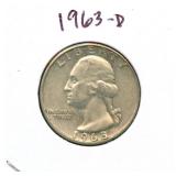 1963-D Washington Silver Quarter