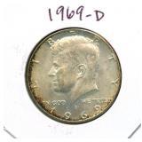 1969-D Kennedy Silver Half Dollar - 40% Silver