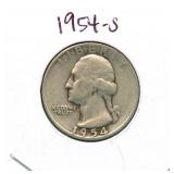 1954-S Washington Silver Quarter
