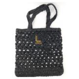 New Milan Black Woven Tote Bag