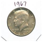 1967 Kennedy Silver Half Dollar - 40% Silver
