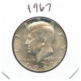 1967 Kennedy Silver Half Dollar - 40% Silver