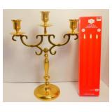 Vintage Brass Candle Holder & LED Candles