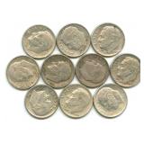 (10) Roosevelt Silver Dimes
