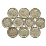 (10) Roosevelt Silver Dimes