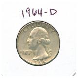 1964-D Washington Silver Quarter