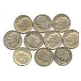 (10) Roosevelt Silver Dimes