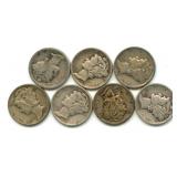 (7) Mercury Silver Dimes