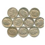 (10) Roosevelt Silver Dimes