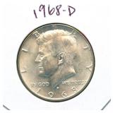 1968-D Kennedy Silver Half Dollar - 40% Silver