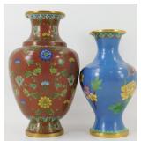 * 2 Vintage Chinese Cloisonnï¿½ Vases - Most Likely
