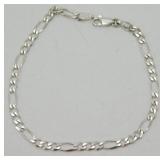 Sterling Silver Figaro Bracelet - 8.25ï¿½, 4.63 g