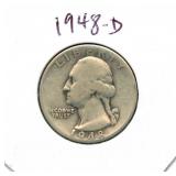 1948-D Washington Silver Quarter