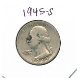 1945-S Washington Silver Quarter