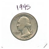 1945 Washington Silver Quarter