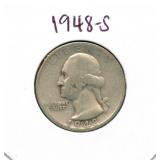 1948-S Washington Silver Quarter