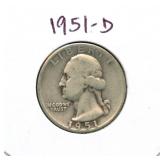 1951-D Washington Silver Quarter