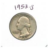 1953-S Washington Silver Quarter