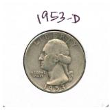 1953-D Washington Silver Quarter