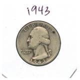 1943 Washington Silver Quarter