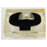 Silver Ring with Clear Stone - Size 13