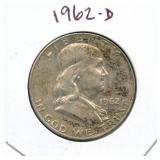 1962-D Franklin Silver Half Dollar