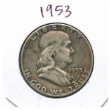 1953 Franklin Silver Half Dollar