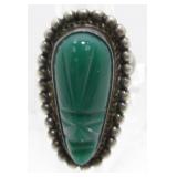 Sterling Ring w/ Green Stone - 4.43 Grams
