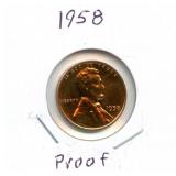 1958 Lincoln Cent - Proof