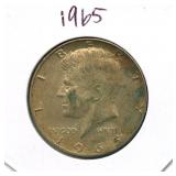 1965 Kennedy Silver Half Dollar - 40% Silver