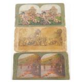 3 Antique Religious Stereoview Cards - 2 from