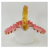 * Vintage 1940ï¿½s Fenton Glass Basket with Amber