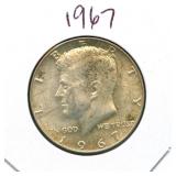 1967 Kennedy Silver Half Dollar - 40% Silver