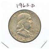 1963-D Franklin Silver Half Dollar