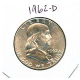 1962-D Franklin Silver Half Dollar