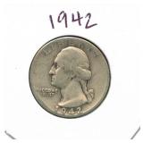 1942 Washington Silver Quarter