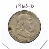 1963-D Franklin Silver Half Dollar