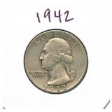 1942 Washington Silver Quarter