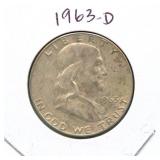 1963-D Franklin Silver Half Dollar