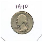 1940 Washington Silver Quarter