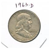 1963-D Franklin Silver Half Dollar